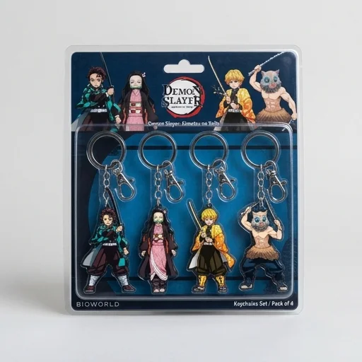 Bioworld Demon Slayer Anime Keychain Set